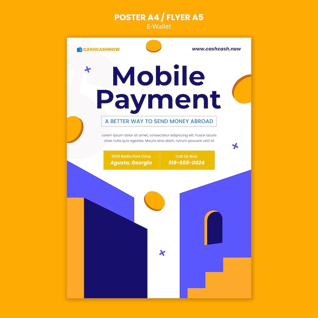 Free PSD mobile payment poster template