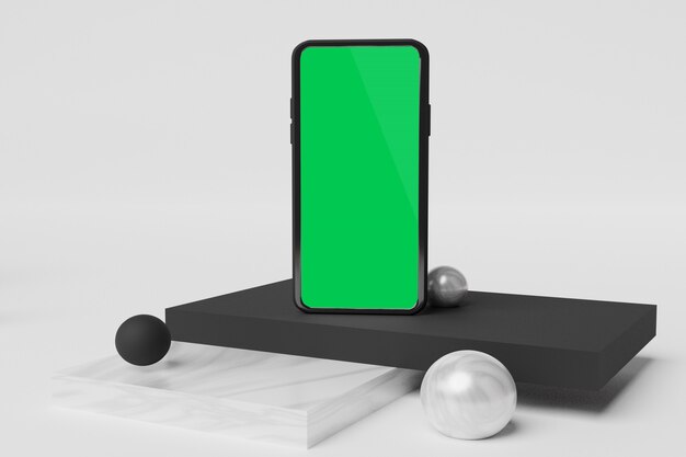 Download Premium Psd Full Yellow Screen Smartphone Mockup 3d Rendering PSD Mockup Templates