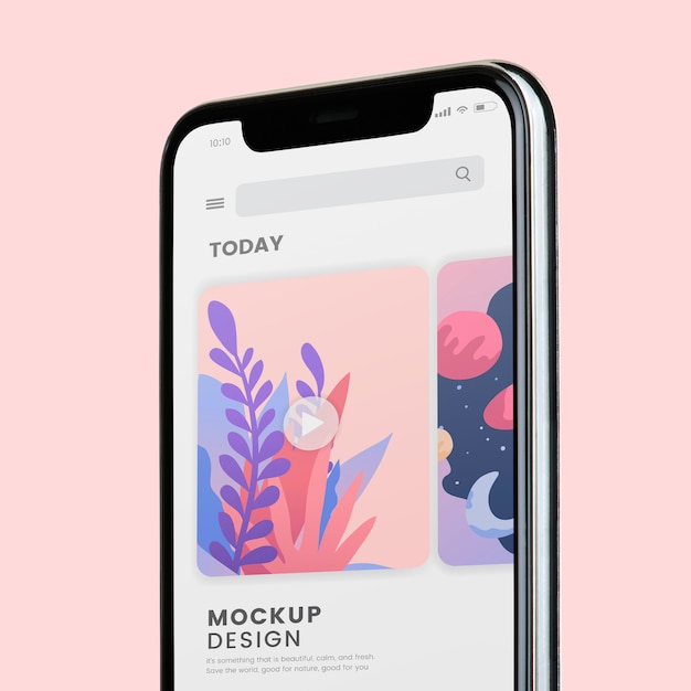 Mobile phone screen mockup design