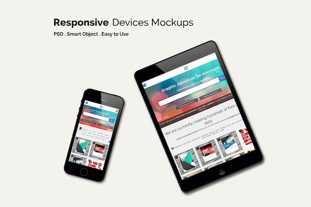 PSD gratuito telefono cellulare e tablet mock up