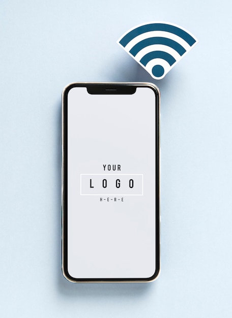 Free PSD mobile phone with wifi icon