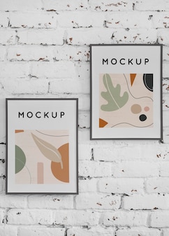 Mock up frame on wall Free Psd
