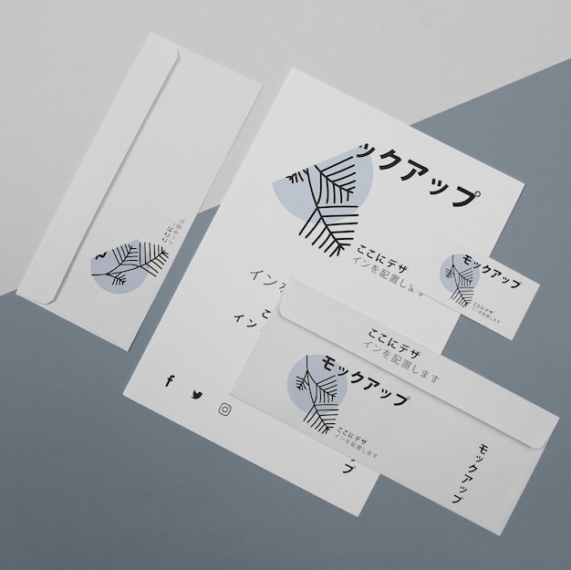 Mock-up for japanese business company on documents