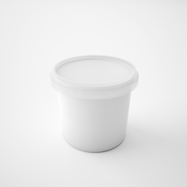 Free PSD mock up template plastic tub bucket container