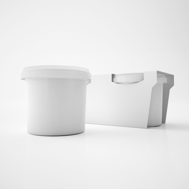 Mock up template plastic tub bucket container