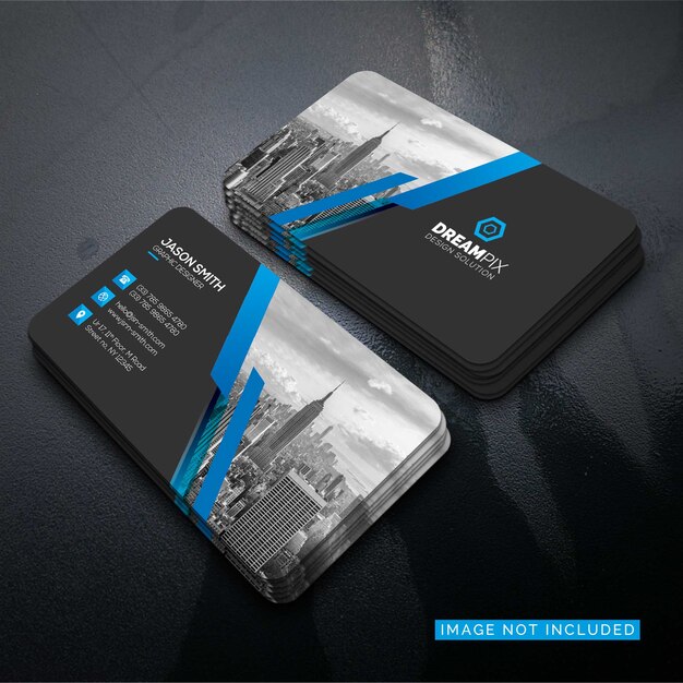 Free PSD mockup of business card with photo of city