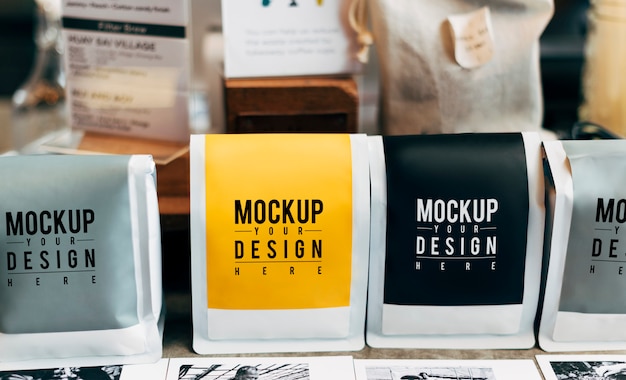 Mockup of Coffee Bean Packaging – Download for Free
