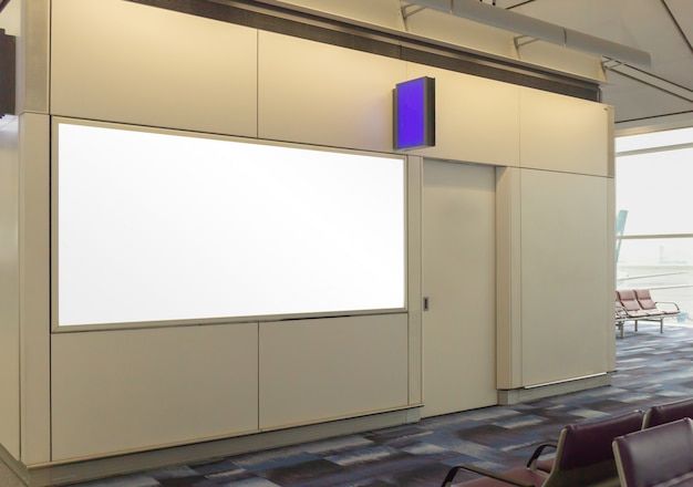 Download Premium PSD | Mockup image of blank billboard wood frame white screen outside storefront for ...