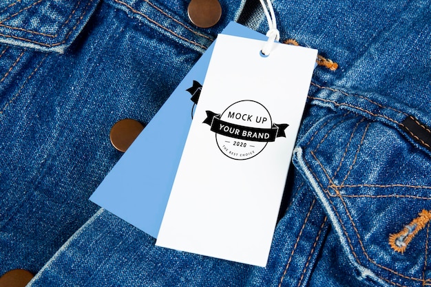 Mockup label on a denim jacket design