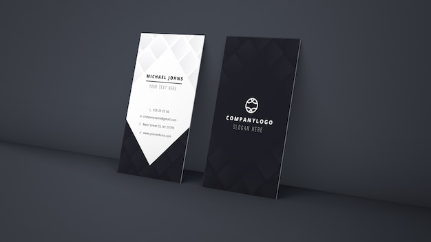 Free Psd Mockup Of Leaning Business Cards