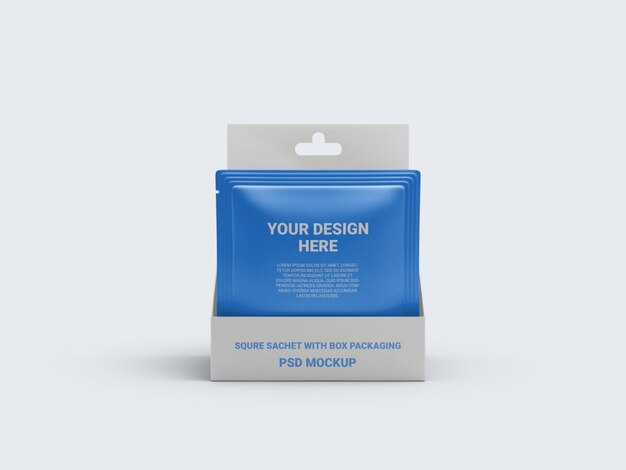Download Premium PSD | Mockup sachet in a display box packaging