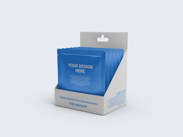 Download Premium PSD | Mockup sachet in a display box packaging