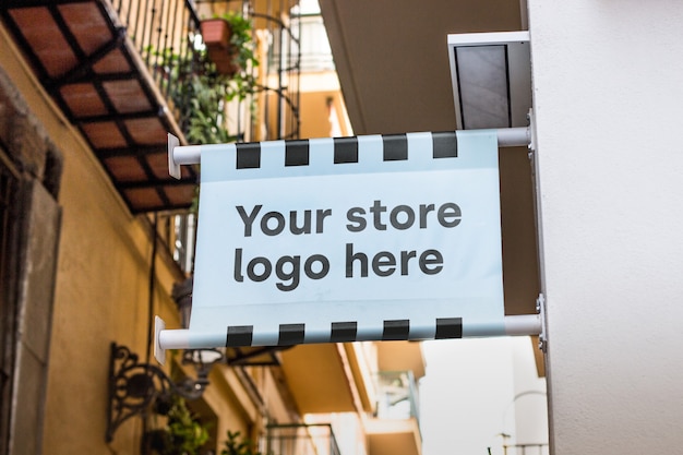 Free Mockup Sign Outside Shop – PSD Templates