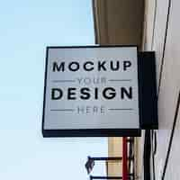 Free PSD mockup sign store city