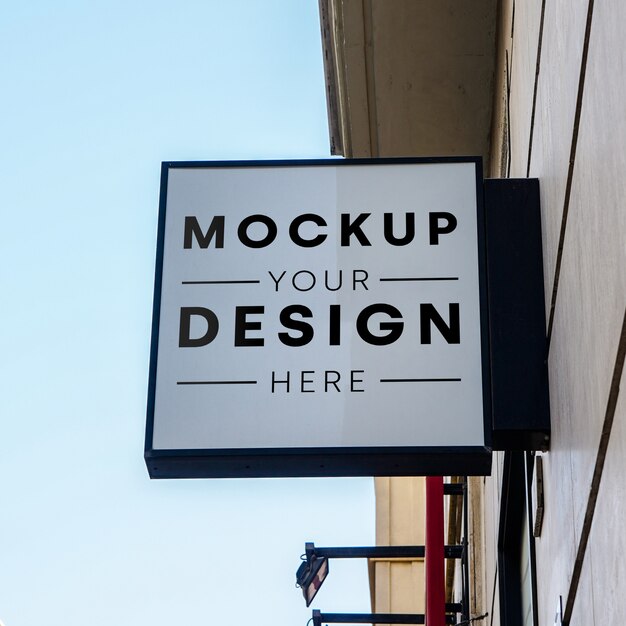 Mockup sign store city