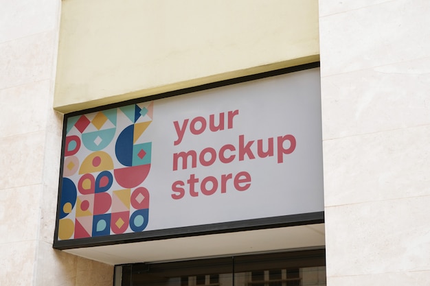 Mockup sign store city