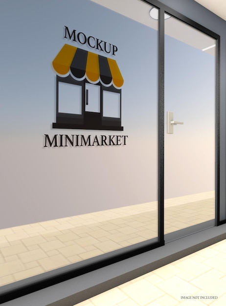 Mockup of store glass walls