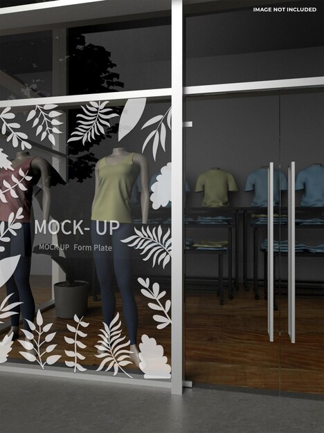 Mockup of store glass walls