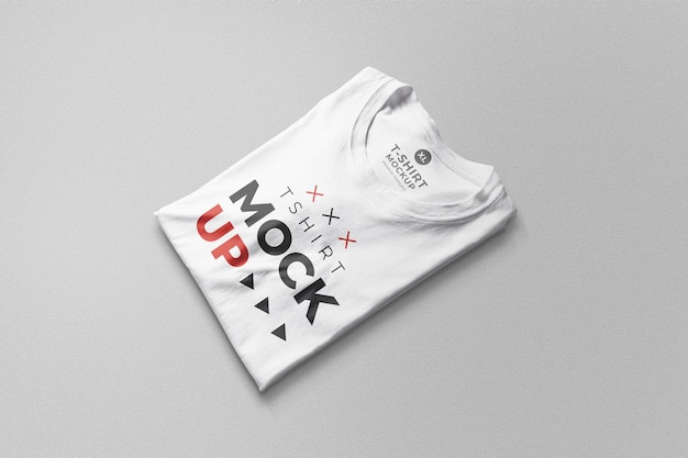 Mockup white tshirt folded realistic