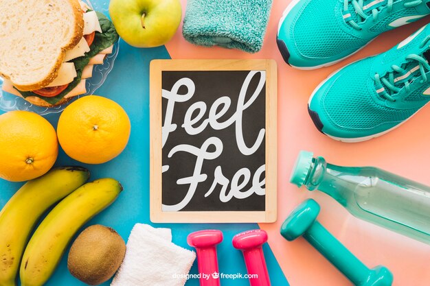 Download Sports mockup with chalkboard | Free PSD File