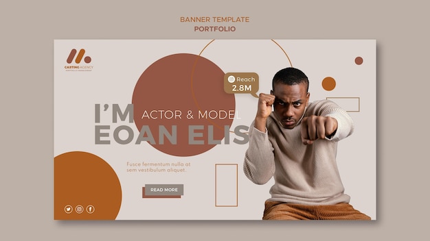 Model and actor portfolio banner template