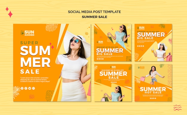 Model girl summer sale social media post