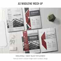 Free PSD modern a5 magazine mockup