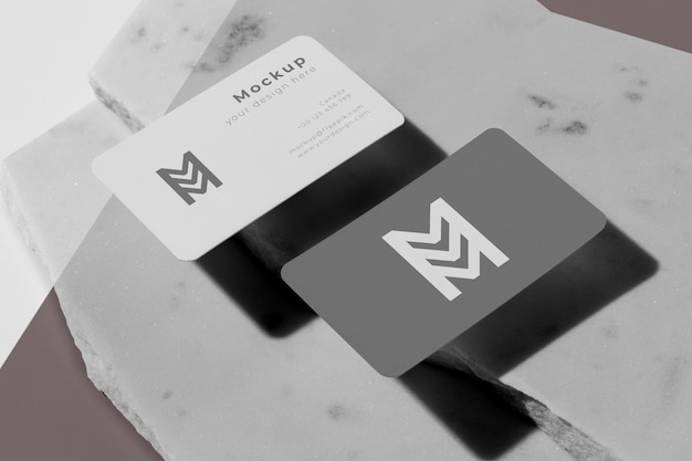 Modern arrangement of mock-up business card