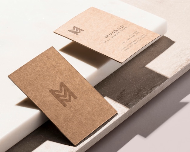 Modern arrangement of mock-up business card