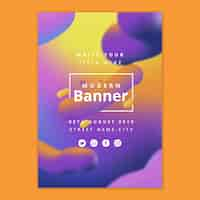 Free PSD modern banner template with fluid background