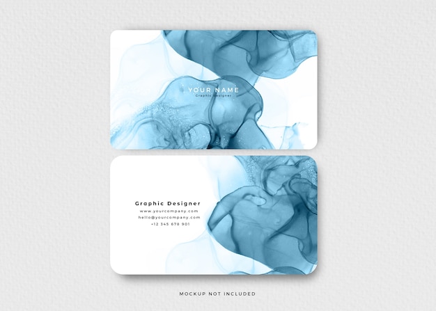 Free PSD modern blue alcohol ink business card