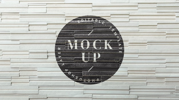 Modern brick wall branding mockup