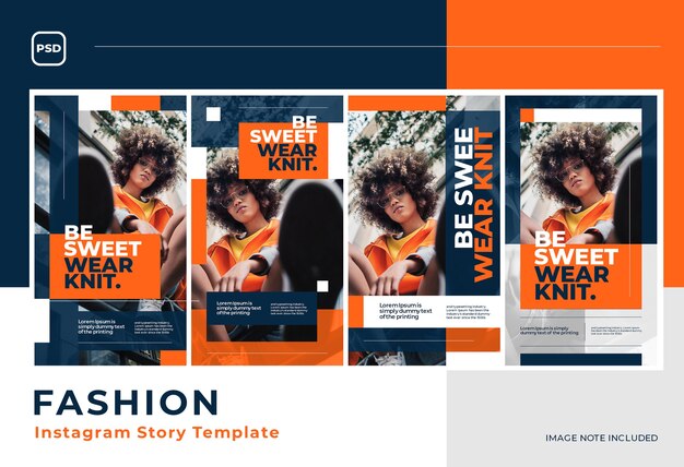 Free PSD modern bright fashion social media  template