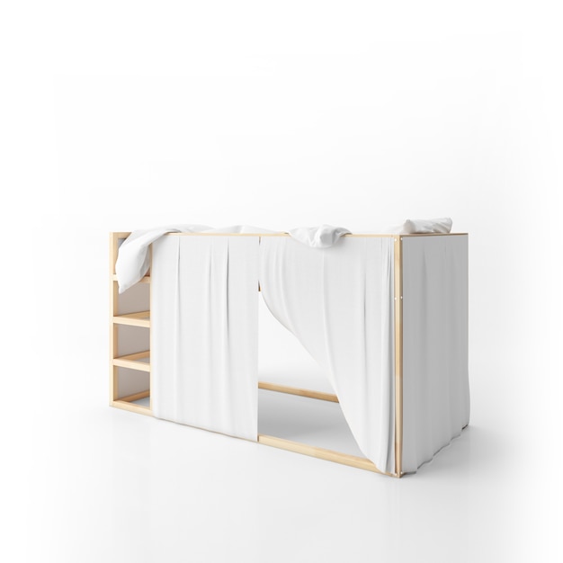 Free PSD modern bunk bed design isolated