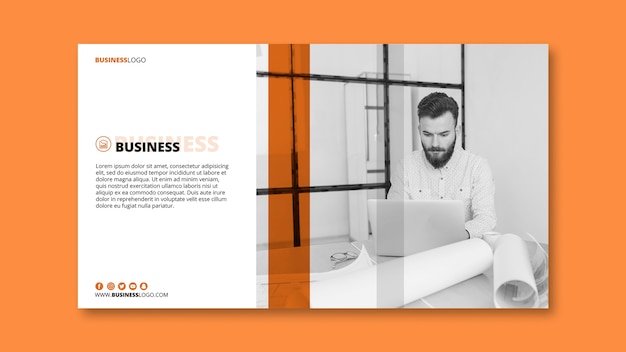 Modern business banner template with image