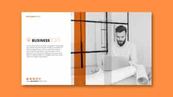 Free PSD modern business banner template with image