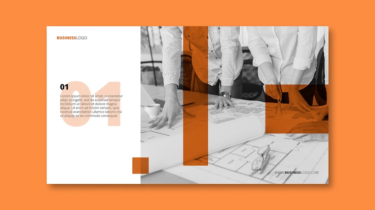 Free PSD modern business banner template with image