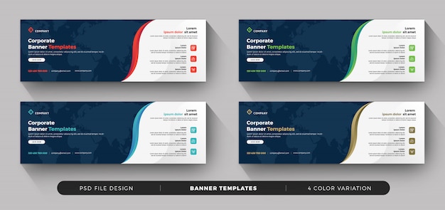 Modern business banner with variation color