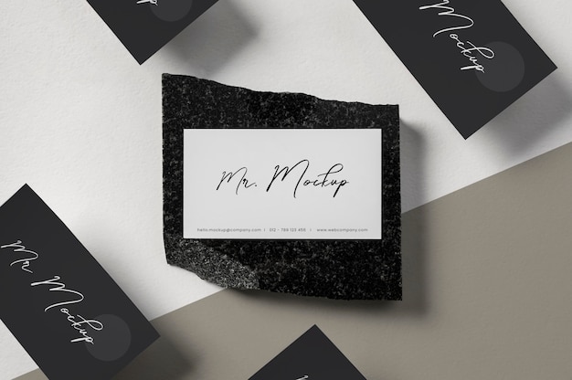 Modern business card mock-up arrangement