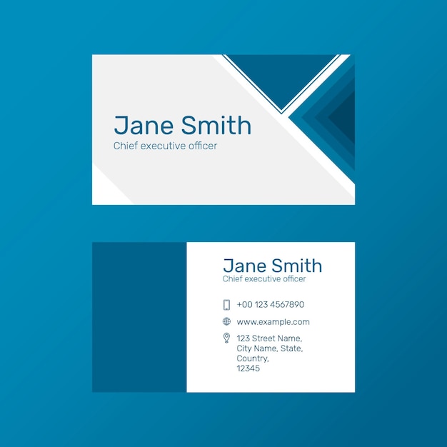 Modern business card template psd in navy blue