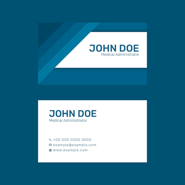 Free PSD modern business card template psd in navy blue