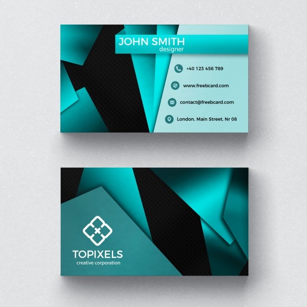 Modern business card with 3d shapes