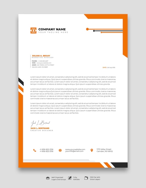 Modern business and corporate letterhead template