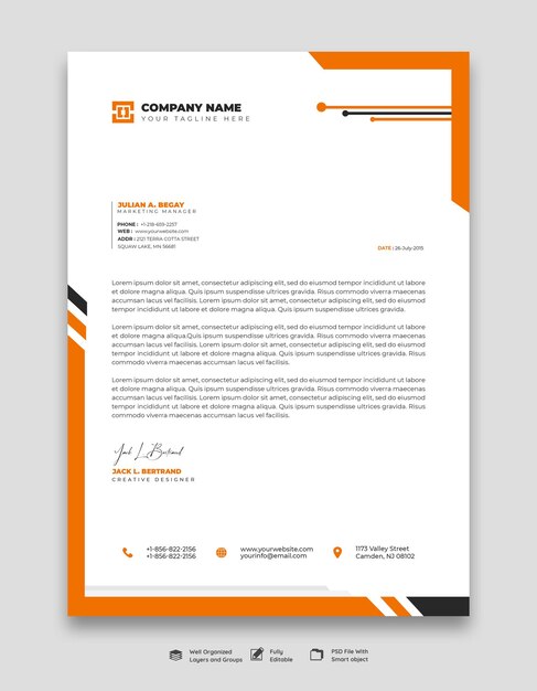 Modern business and corporate letterhead template