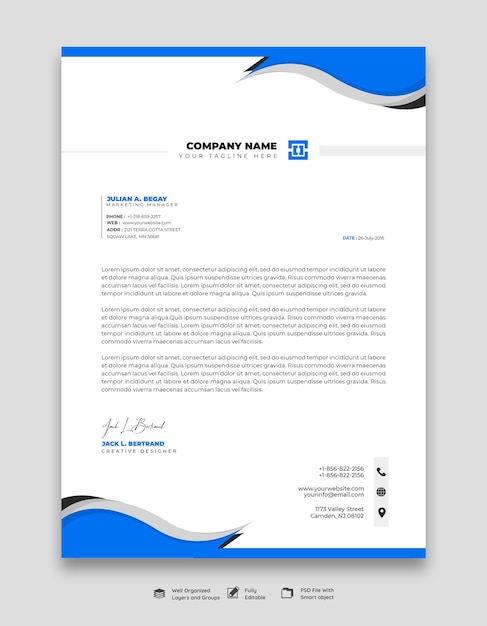 Modern business and corporate letterhead template