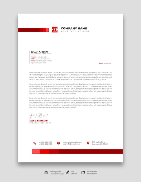 Free PSD modern business and corporate letterhead template