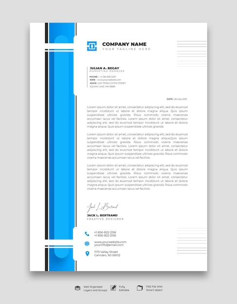 Modern business and corporate letterhead template