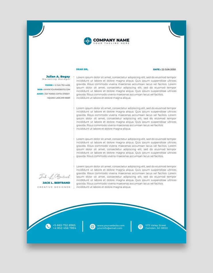 Free PSD modern business and corporate letterhead template