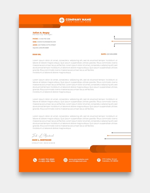 Modern business and corporate letterhead template