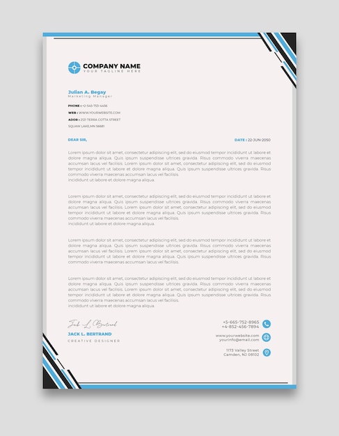 Modern business and corporate letterhead template